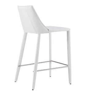 Kalle Leather Upholstered Counter Stool Modern Sturdy Seating for Kitchen or Bar Area