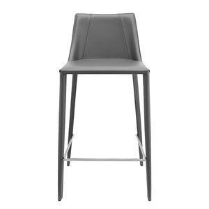 Kalle Leather Upholstered Counter Stool Modern Sturdy Seating for Kitchen or Bar Area