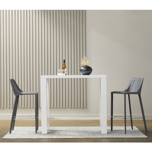 Kalle Leather Upholstered Bar Stool with Sturdy Frame for Modern Kitchen or Home Bar Seating