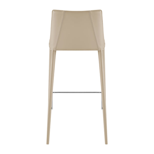 Kalle Leather Upholstered Bar Stool with Sturdy Frame for Modern Kitchen or Home Bar Seating