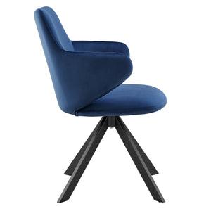 Vigo Velvet Swivel Accent Chair with Black Steel Base for Contemporary Living Spaces