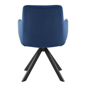 Vigo Velvet Swivel Accent Chair with Black Steel Base for Contemporary Living Spaces