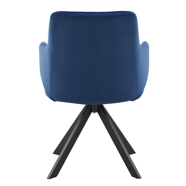 Vigo Velvet Swivel Accent Chair with Black Steel Base for Contemporary Living Spaces