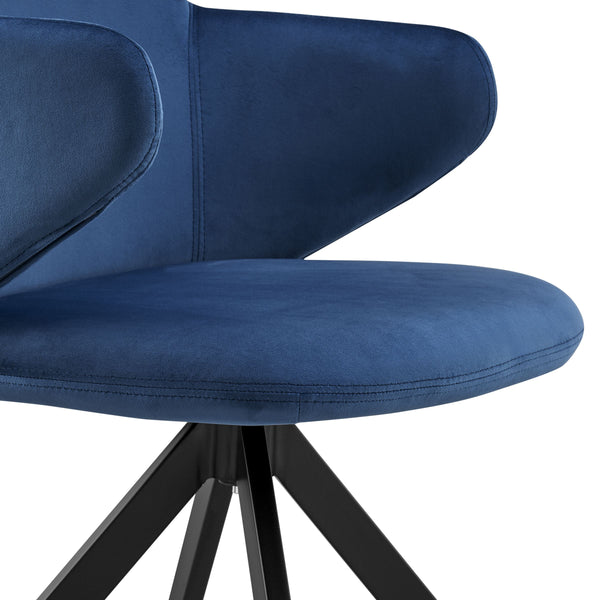 Vigo Velvet Swivel Accent Chair with Black Steel Base for Contemporary Living Spaces
