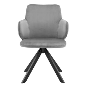 EE Test Vendor Vigo Velvet Swivel Accent Chair with Black Steel Base for Contemporary Living Spaces Gray EETEST-30922-GRY
