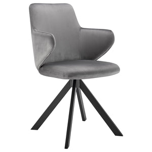 Vigo Velvet Swivel Accent Chair with Black Steel Base for Contemporary Living Spaces