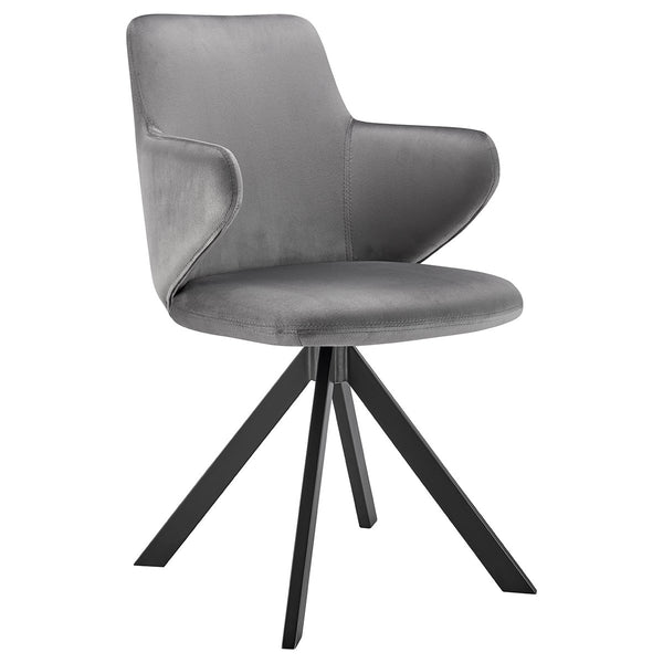 Vigo Velvet Swivel Accent Chair with Black Steel Base for Contemporary Living Spaces