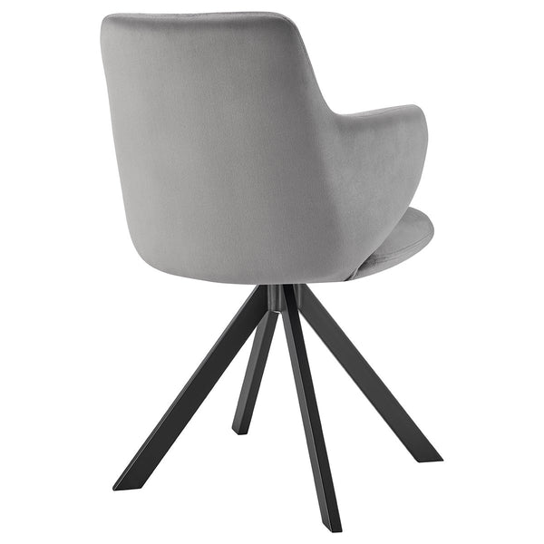 Vigo Velvet Swivel Accent Chair with Black Steel Base for Contemporary Living Spaces