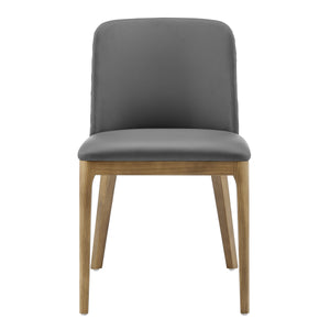 Tilde Diamond Quilted Upholstered Dining Chair Set of 2 with Sleek Walnut Wood Legs