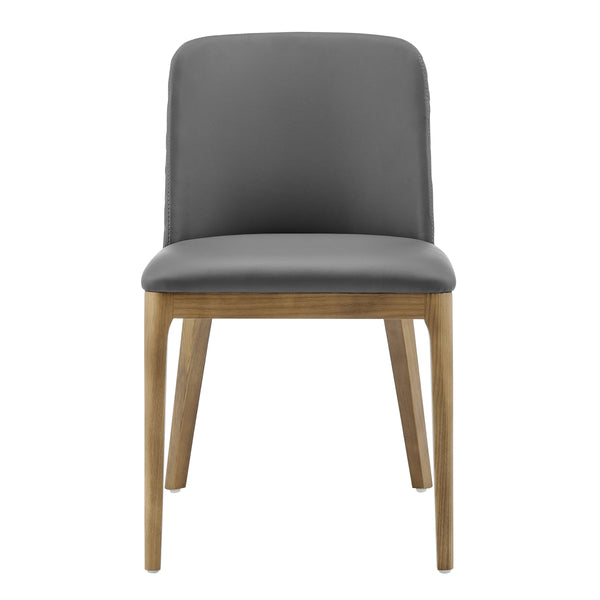 Tilde Diamond Quilted Upholstered Dining Chair Set of 2 with Sleek Walnut Wood Legs