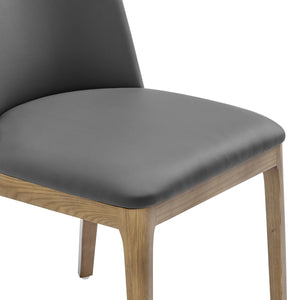 Tilde Diamond Quilted Upholstered Dining Chair Set of 2 with Sleek Walnut Wood Legs