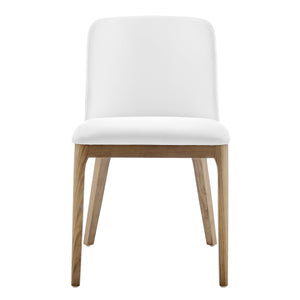 Tilde Diamond Quilted Upholstered Dining Chair Set of 2 with Sleek Walnut Wood Legs