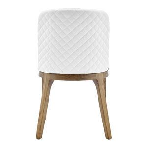 Tilde Diamond Quilted Upholstered Dining Chair Set of 2 with Sleek Walnut Wood Legs