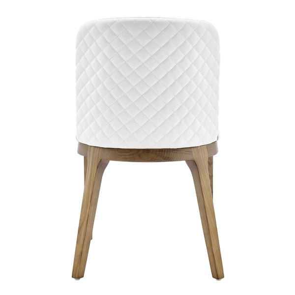 Tilde Diamond Quilted Upholstered Dining Chair Set of 2 with Sleek Walnut Wood Legs