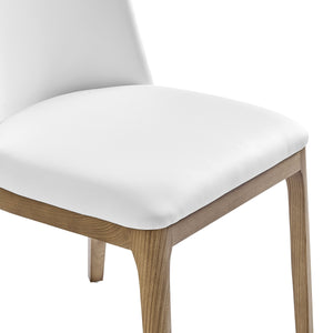 Tilde Diamond Quilted Upholstered Dining Chair Set of 2 with Sleek Walnut Wood Legs