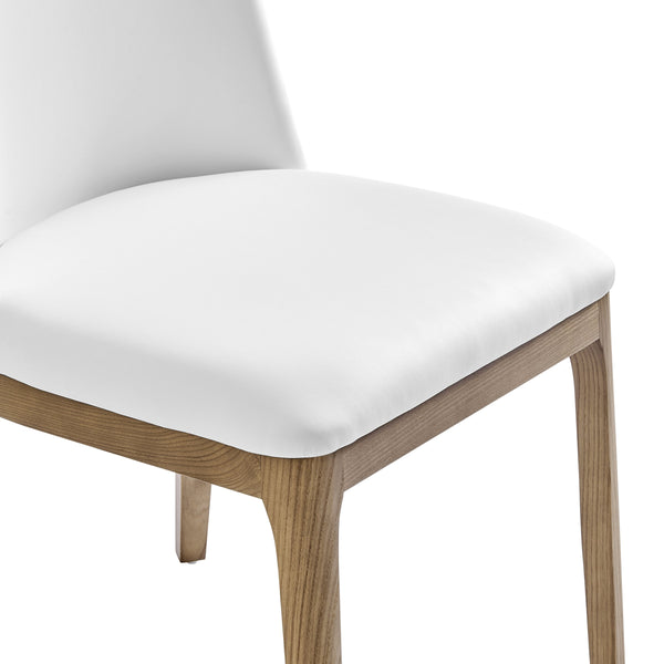 Tilde Diamond Quilted Upholstered Dining Chair Set of 2 with Sleek Walnut Wood Legs