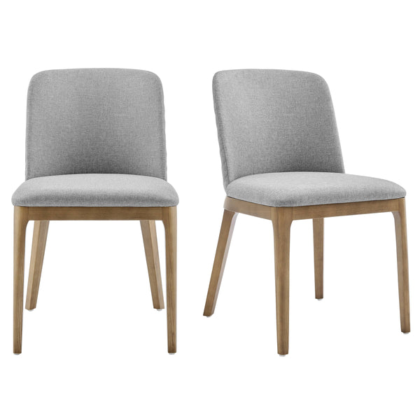 Tilde Diamond Quilted Upholstered Dining Chair Set of 2 with Sleek Walnut Wood Legs