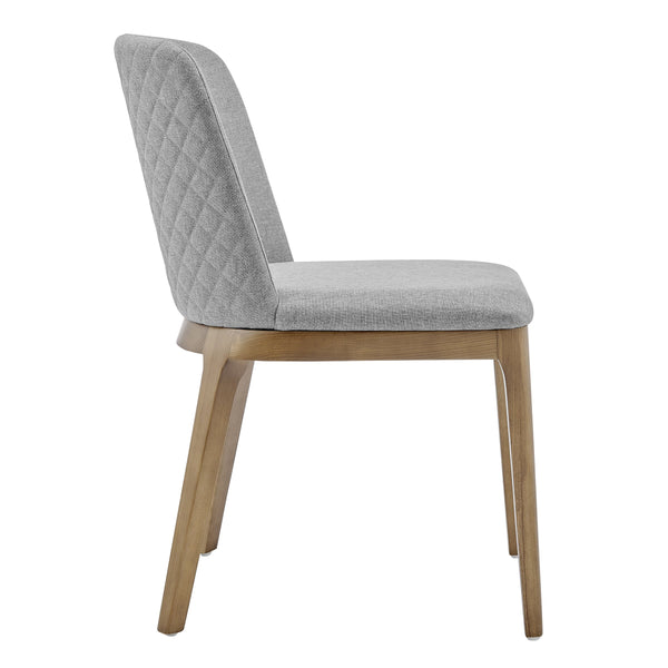 Tilde Diamond Quilted Upholstered Dining Chair Set of 2 with Sleek Walnut Wood Legs