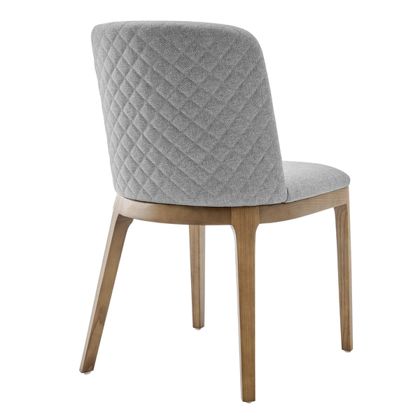 Tilde Diamond Quilted Upholstered Dining Chair Set of 2 with Sleek Walnut Wood Legs