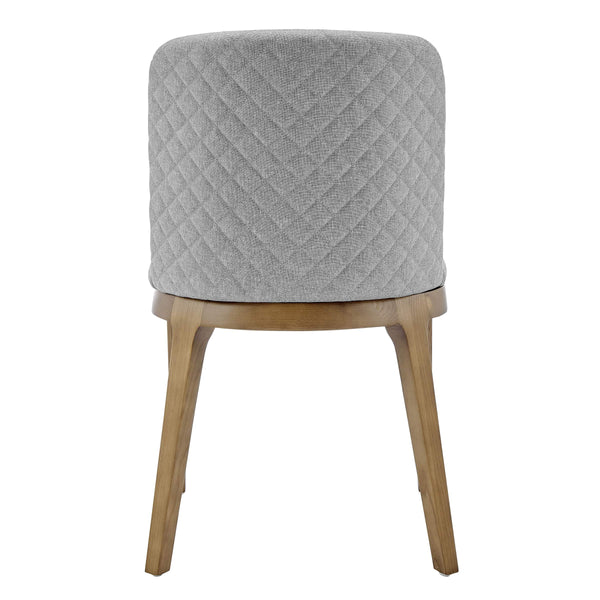 Tilde Diamond Quilted Upholstered Dining Chair Set of 2 with Sleek Walnut Wood Legs