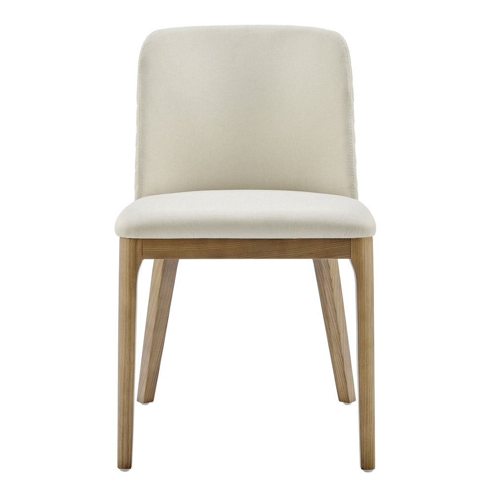 EE Test Vendor Tilde Diamond Quilted Upholstered Dining Chair Set of 2 with Sleek Walnut Wood Legs Sand Fabric EETEST-30936-SAN
