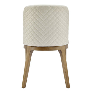 Tilde Diamond Quilted Upholstered Dining Chair Set of 2 with Sleek Walnut Wood Legs