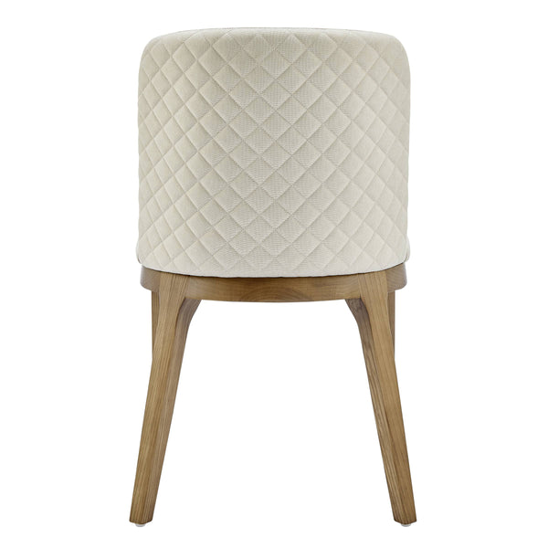 Tilde Diamond Quilted Upholstered Dining Chair Set of 2 with Sleek Walnut Wood Legs