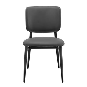 EE Test Vendor Felipe Contract Grade Side Chair with Welded Steel Frame for Modern Dining and Office Spaces Gray Leatherette Leatherette, Steel EETEST-30947-GRY