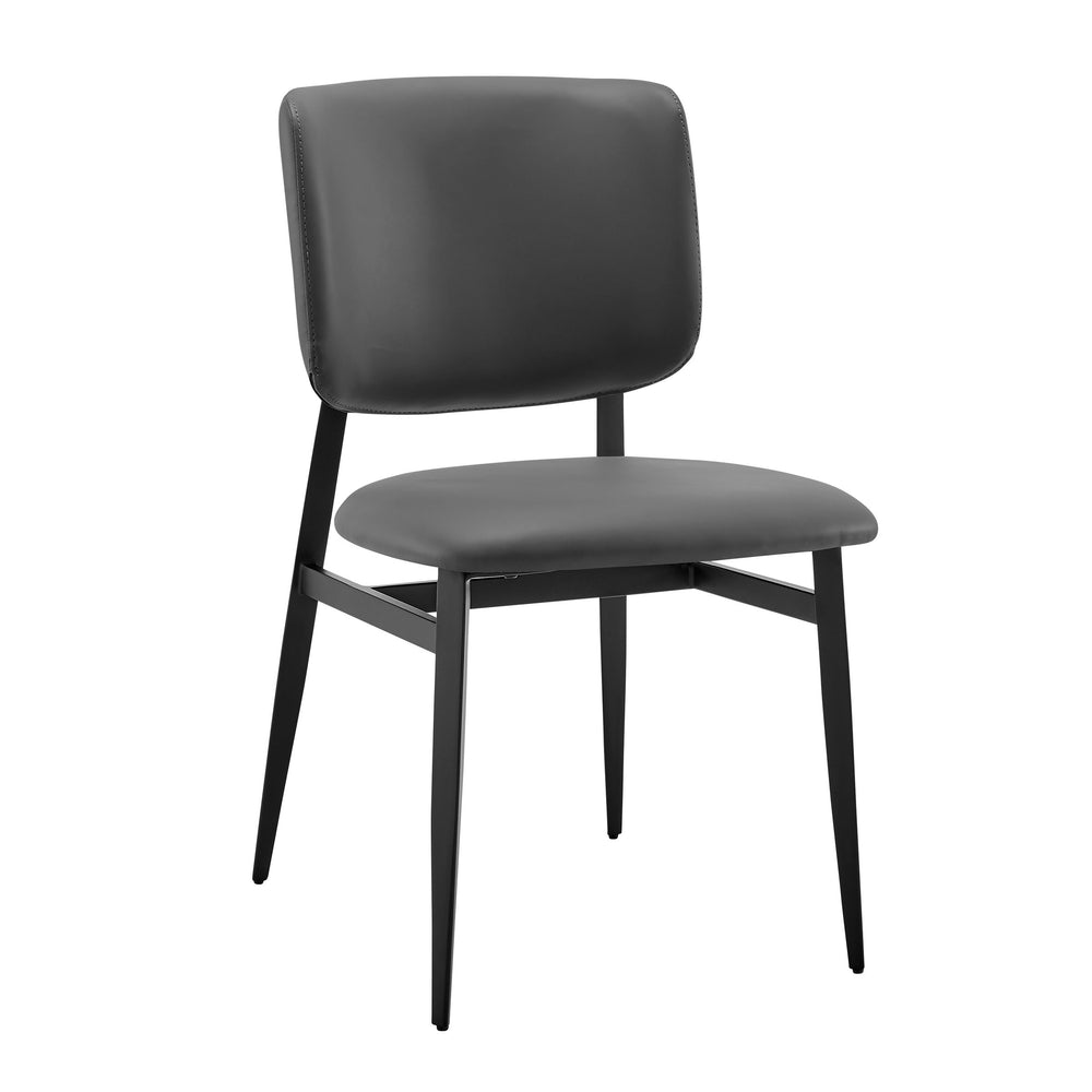 EE Test Vendor Felipe Contract Grade Side Chair with Welded Steel Frame for Modern Dining and Office Spaces Gray Leatherette Leatherette, Steel EETEST-30947-GRY
