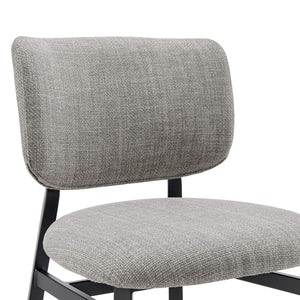Felipe Upholstered Counter Stool with Curved Back and Black Steel Base for Modern Kitchen Seating