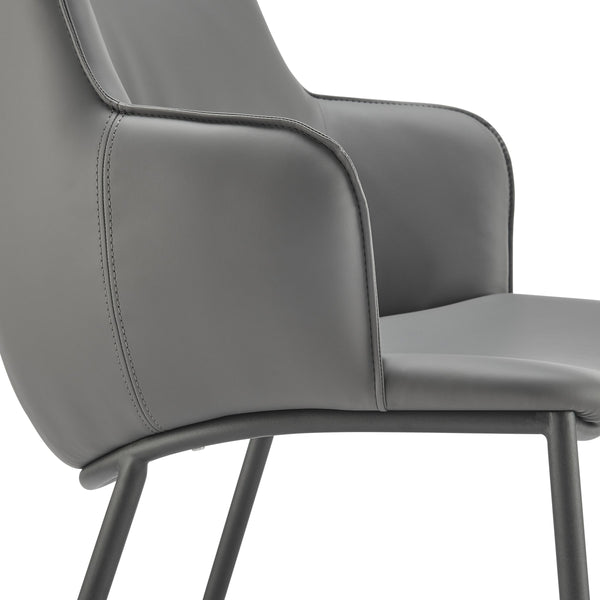 Ronja Contemporary Accent Chair Leatherette Seat Powder Coated Steel Legs Modern Lounge Seating