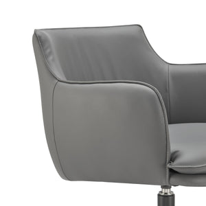 Ronja Swivel Lounge Chair Leatherette Seat and Powder Coated Steel Base for Modern Living Spaces