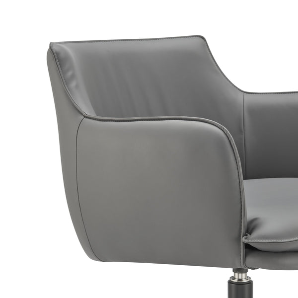 Ronja Swivel Lounge Chair Leatherette Seat and Powder Coated Steel Base for Modern Living Spaces