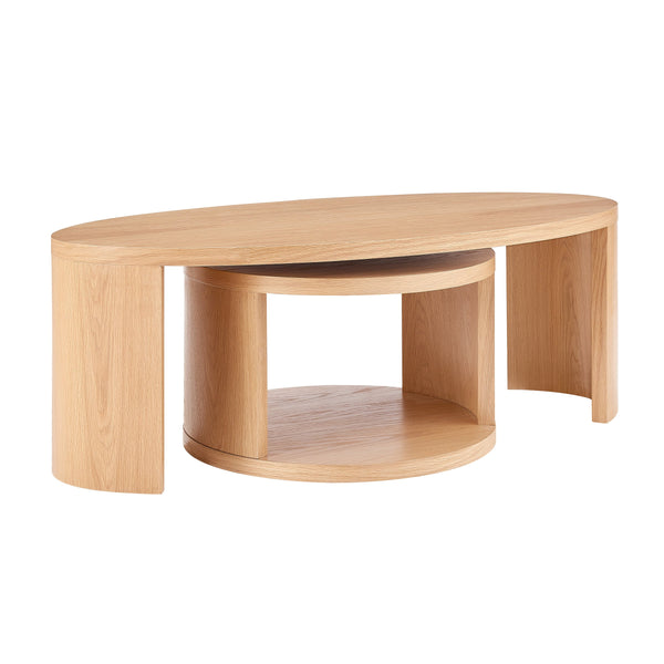 EE Test Vendor Svea Oak Nesting End Tables Scandinavian Minimalist Design for Living Room EETEST-31092OAK-KIT