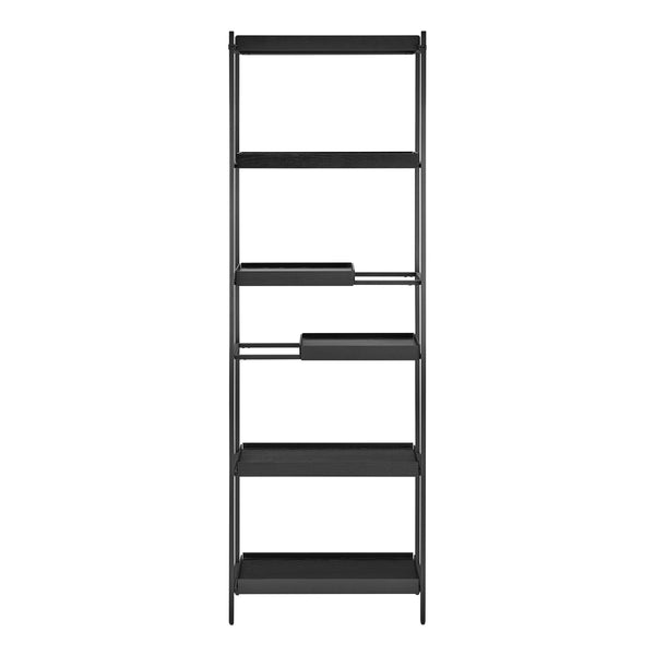 Kumla Six Tier Steel and Oak Veneer Shelving Unit with Movable Trays for Modern Storage