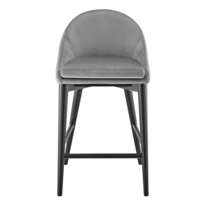 Baruch Upholstered Counter Stool with Solid Wood Base for Modern Club Style Dining Seating
