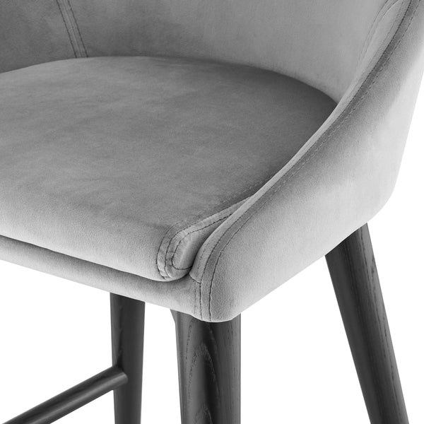 Baruch Upholstered Counter Stool with Solid Wood Base for Modern Club Style Dining Seating
