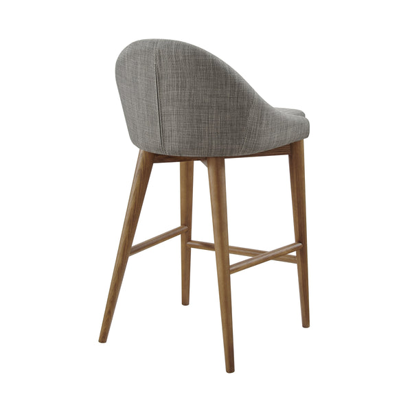Baruch Upholstered Counter Stool with Solid Wood Base for Modern Club Style Dining Seating