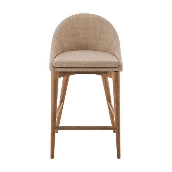 Baruch Upholstered Counter Stool with Solid Wood Base for Modern Club Style Dining Seating