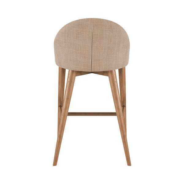 Baruch Upholstered Counter Stool with Solid Wood Base for Modern Club Style Dining Seating