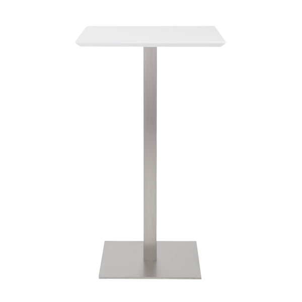 EE Test Vendor Elodie Modern Bar Height Table with Steel I-beam Base and Sleek Matte Top EETEST-38780MTWHT-KIT