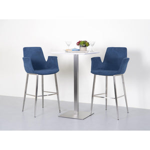 Elodie Modern Bar Height Table with Steel I-beam Base and Sleek Matte Top