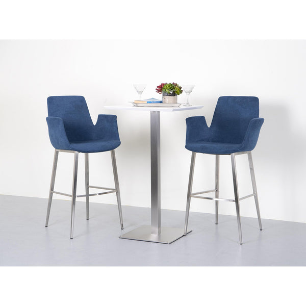 Elodie Modern Bar Height Table with Steel I-beam Base and Sleek Matte Top
