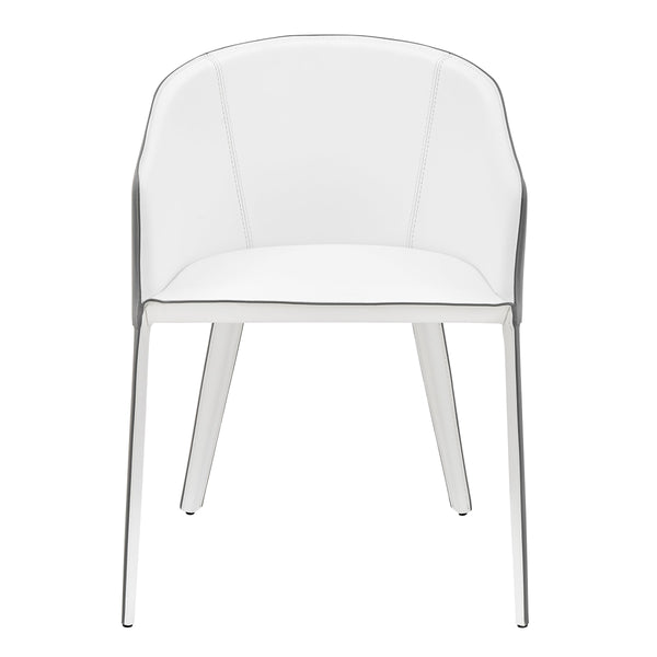 EE Test Vendor Pallas Armchair Upholstered Leather with Powder Coated Steel Frame for Modern Lounge Seating White EETEST-38884-WHT