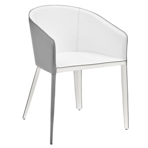 Pallas Armchair Upholstered Leather with Powder Coated Steel Frame for Modern Lounge Seating