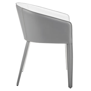 Pallas Armchair Upholstered Leather with Powder Coated Steel Frame for Modern Lounge Seating