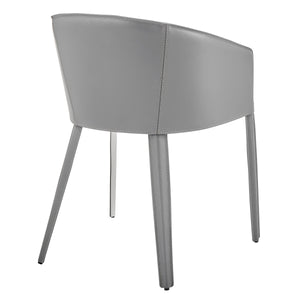 Pallas Armchair Upholstered Leather with Powder Coated Steel Frame for Modern Lounge Seating