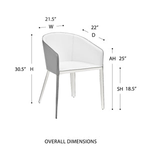 Pallas Armchair Upholstered Leather with Powder Coated Steel Frame for Modern Lounge Seating