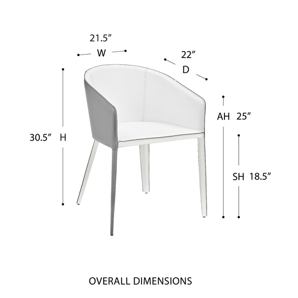 Pallas Armchair Upholstered Leather with Powder Coated Steel Frame for Modern Lounge Seating