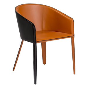 Pallas Armchair Upholstered Leather with Powder Coated Steel Frame for Modern Lounge Seating